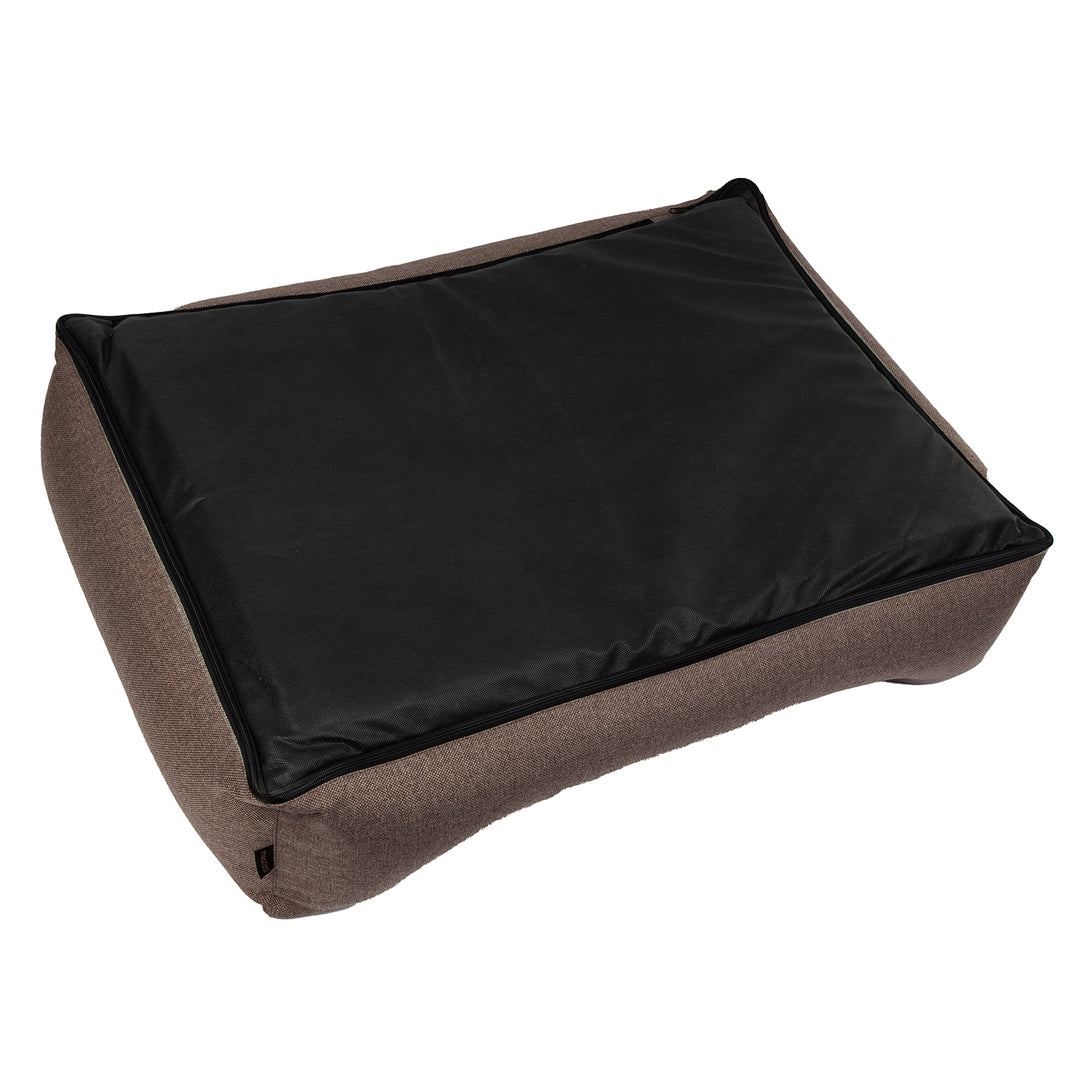 Tierbett Mestizo-Lager, 100x75 cm, braun mit weißer Umrandung, SMTF-BRO-W-3