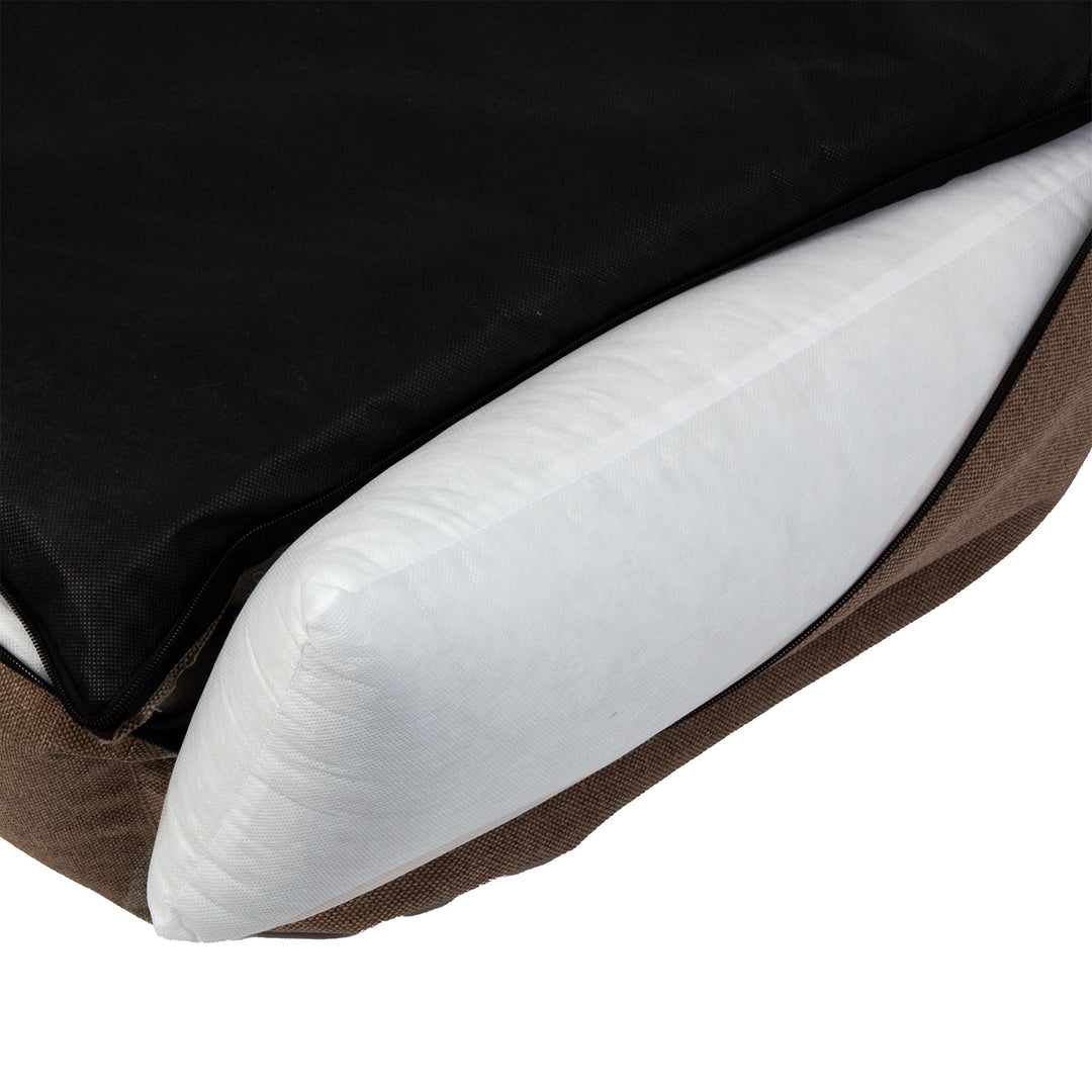 Tierbett Mestizo-Lager, 100x75 cm, braun mit weißer Umrandung, SMTF-BRO-W-3