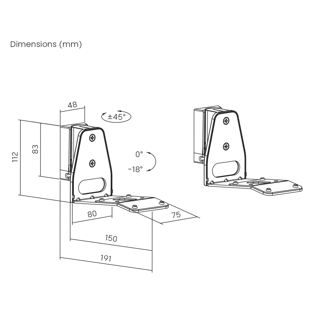 Wandhalterungen für Sonos® ERA 300, Maclean, MC-996