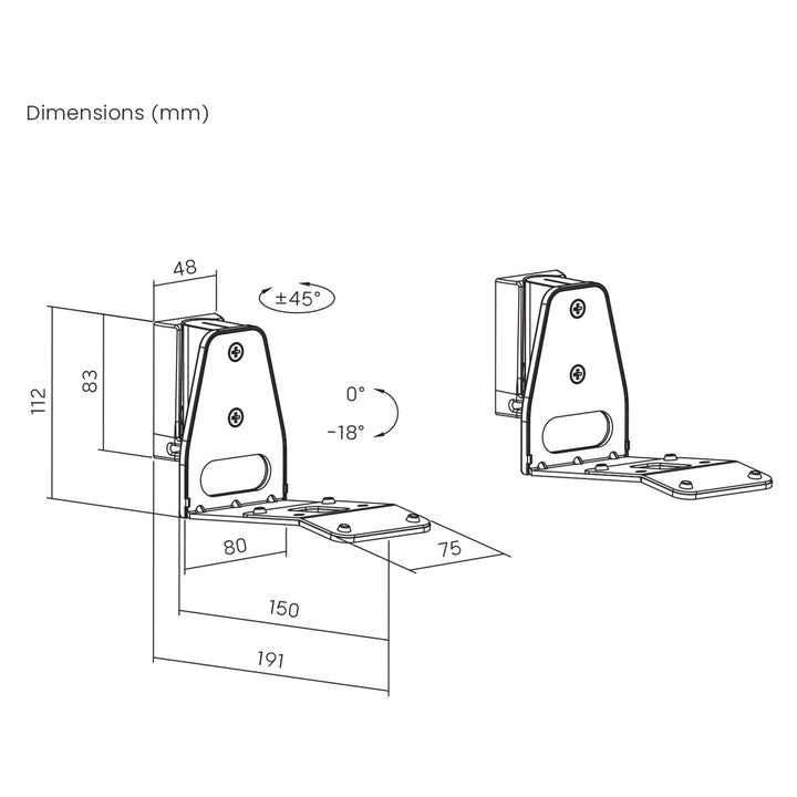 Wandhalterungen für Sonos® ERA 300, Maclean, MC-996