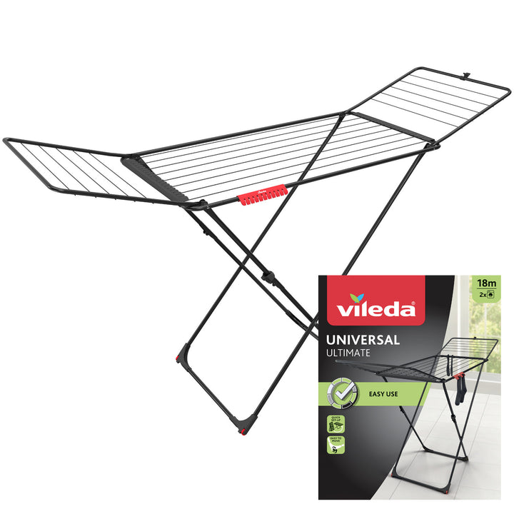 Vileda Wäschetrockner, Trockenfläche 18m, schwarz, Universal Ultimate