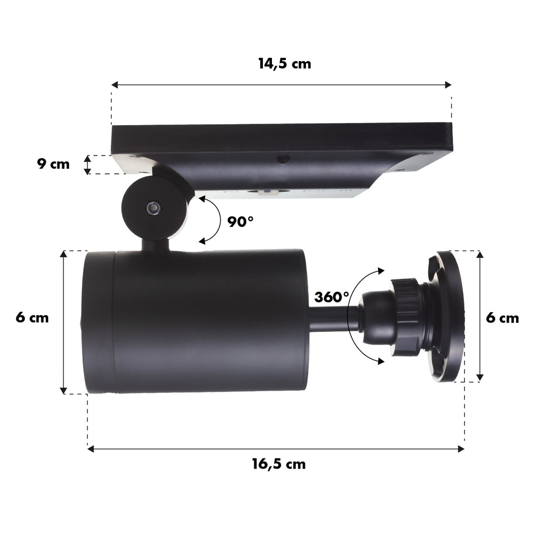 Kamera-Attrappe mit blinkendem LED-Licht SOL1801S Solarbetrieben Bewegungsmelder