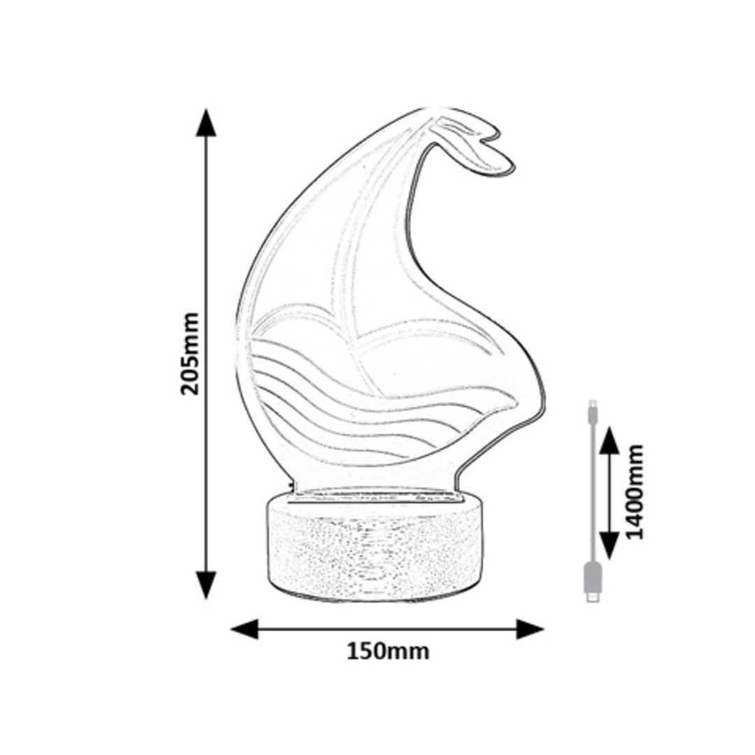 Rabalux Lampe, dekorativ, LED, 2W, Segelboot, Akali