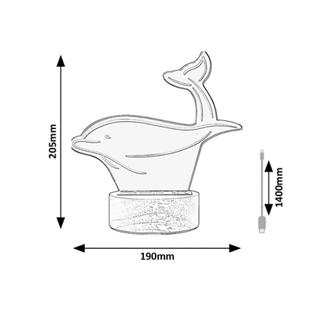 Rabalux Tischlampe, dekorativ, LED, 2W, Delphin, Akali