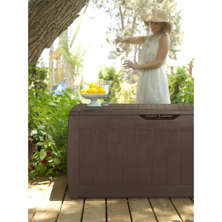 Keter Gartenbox, Aufbewahrungsbox, Fassungsvermögen 270l, braun, Hollywood