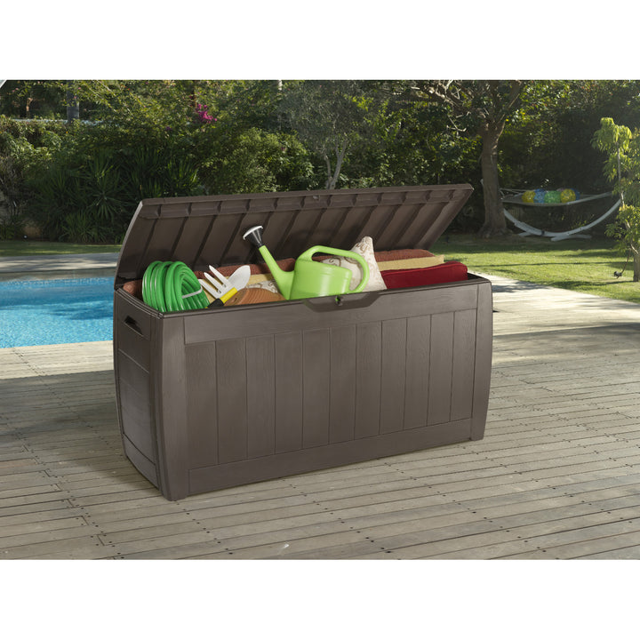 Keter Gartenbox, Aufbewahrungsbox, Fassungsvermögen 270l, braun, Hollywood