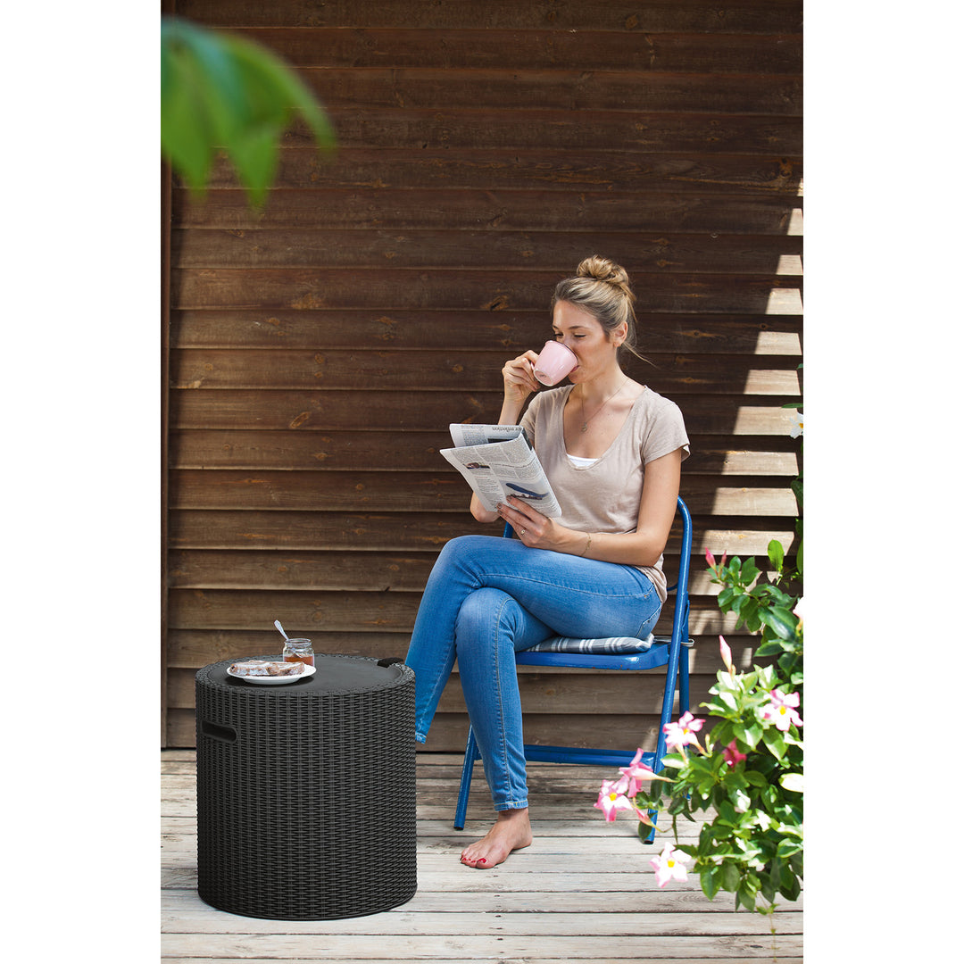 Keter Tisch mit Ablage, Sitz, anthrazit, Cool Stool