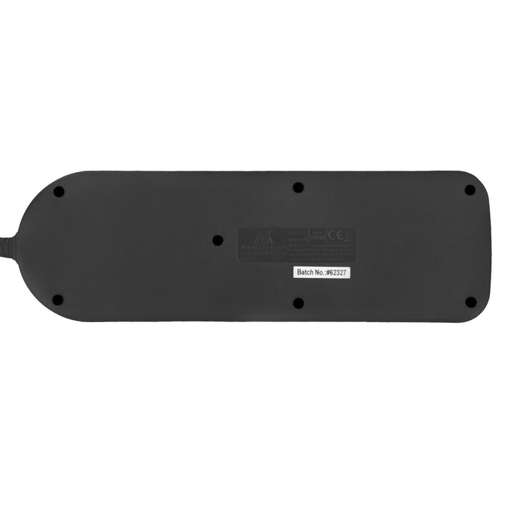 Maclean Steckdosenleiste, 4-poliges Verlängerungskabel + USB A/C, mit Schalter, 250VAC/10A, 1,5m, schwarz, MCE508 B