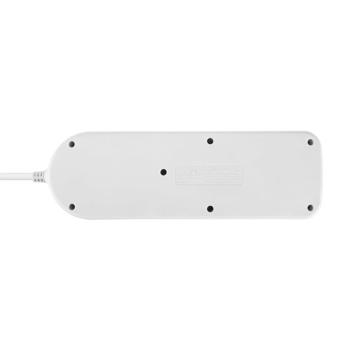 Maclean Steckdosenleiste, 4-Steckdosen-Verlängerungskabel + USB A / C, mit Schalter, 250VAC/10A, 1,5m, weiß, MCE508 W