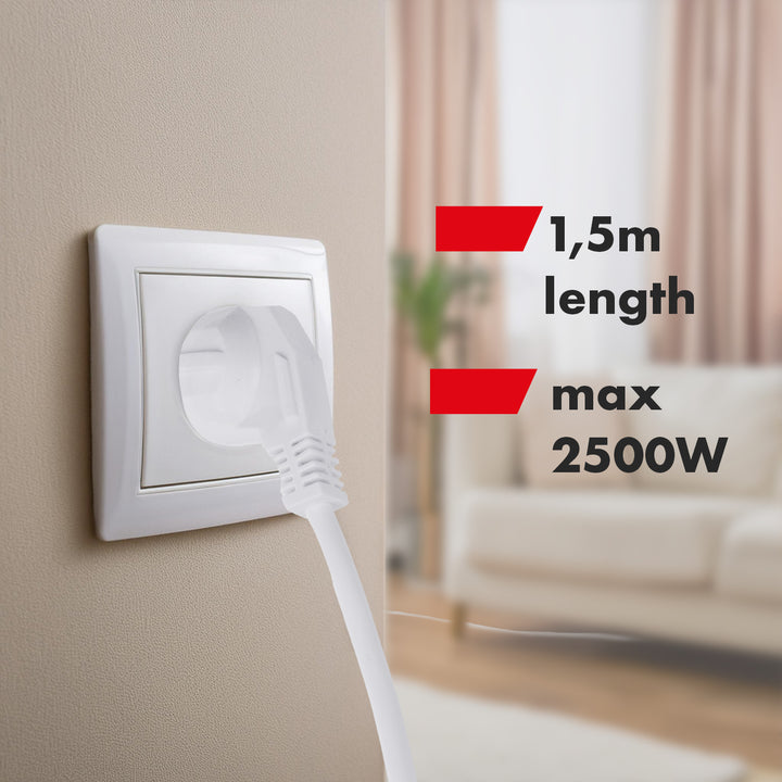 Maclean 6-Fach Steckdosenleiste, Verlängerungskabel, mit Schalter, 250VAC/10A, 1,5m, MCE509 W