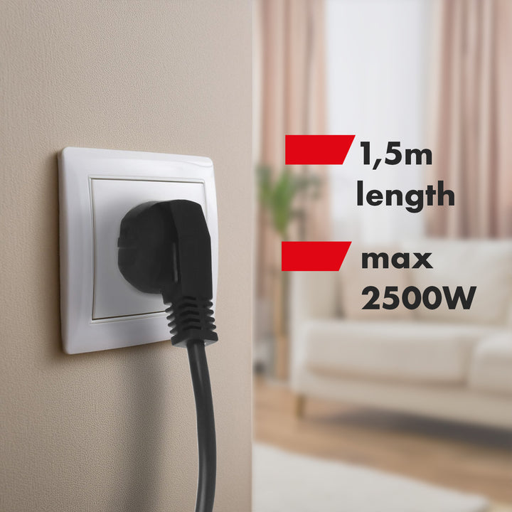 Maclean 6-Fach Steckdosenleiste, 1,5m Verlängerungskabel, mit Schalter, 250VAC/10A, MCE509 B