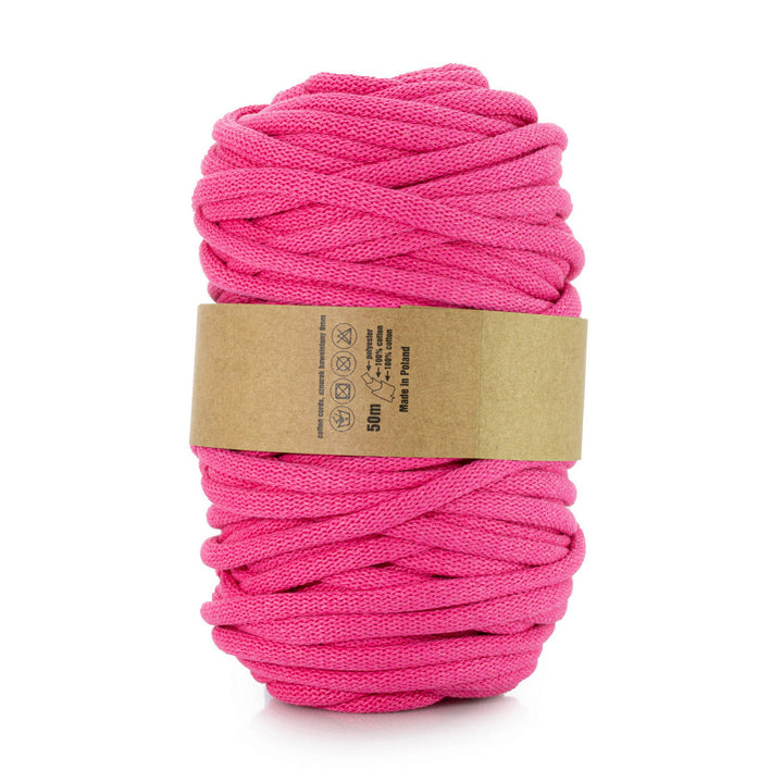 WAS, Baumwollkordel mit Polyesterkern, geflochten, 9mm, 50m, fuchsia