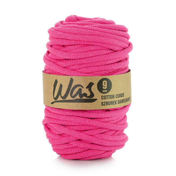 WAS, Baumwollkordel mit Polyesterkern, geflochten, 9mm, 50m, fuchsia
