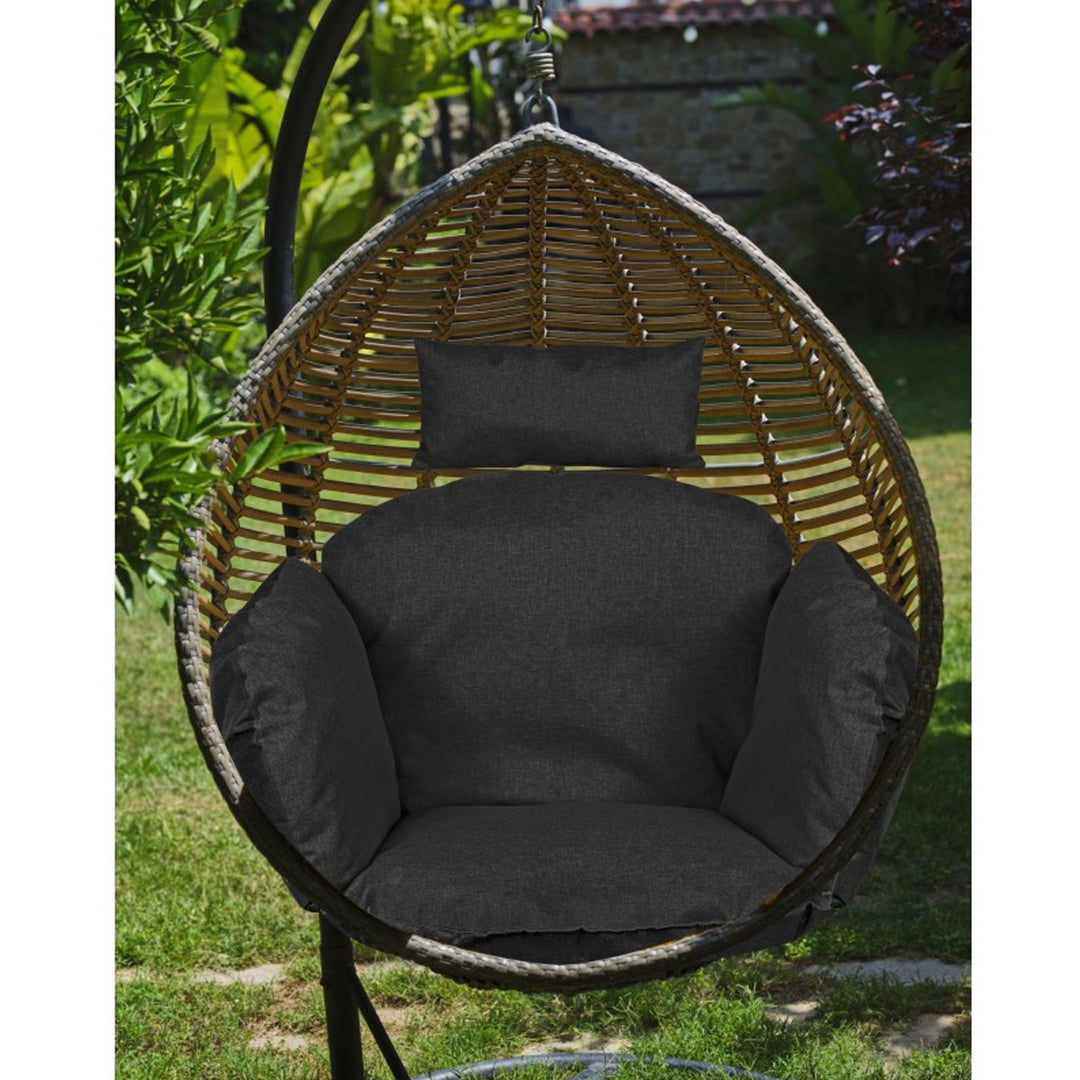 Gartenkissen 112x113 cm für Storchennest Hängesessel wasserdicht schwarz