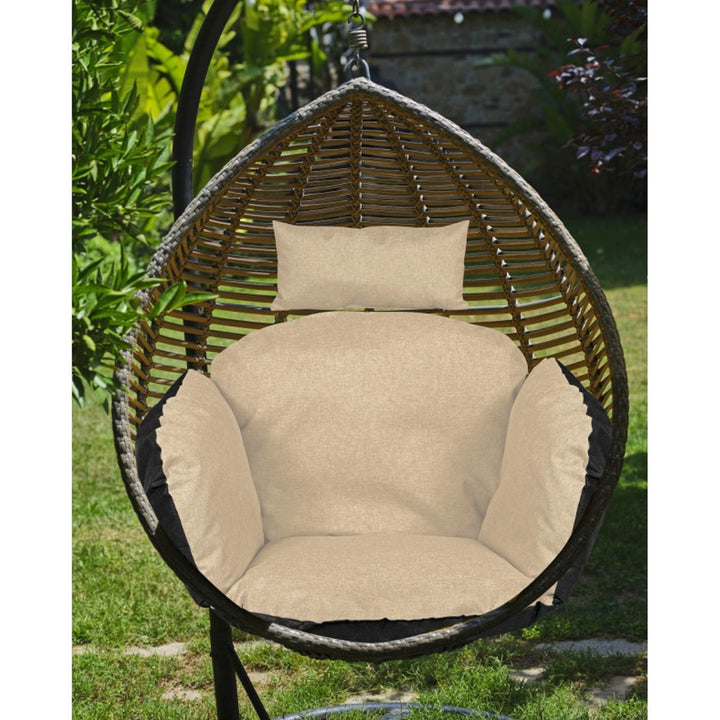 Gartenkissen 112x113 cm für Storchennest Hängesessel wasserdicht beige