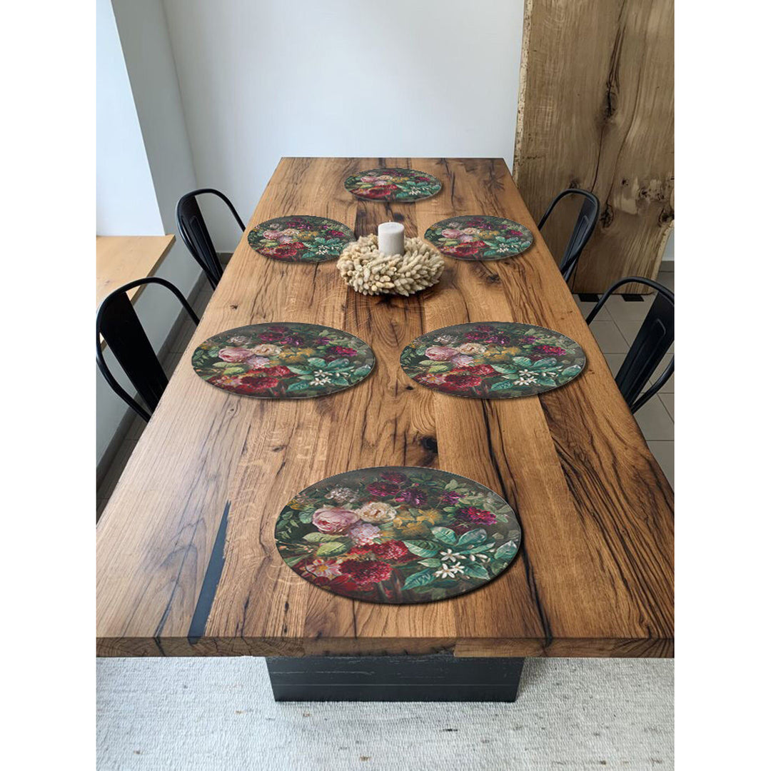 Bertoni Tischset, 6-teilig, rund, 33 cm, Blumenstrauß, Tischuntersetze – Euroelectronics DE