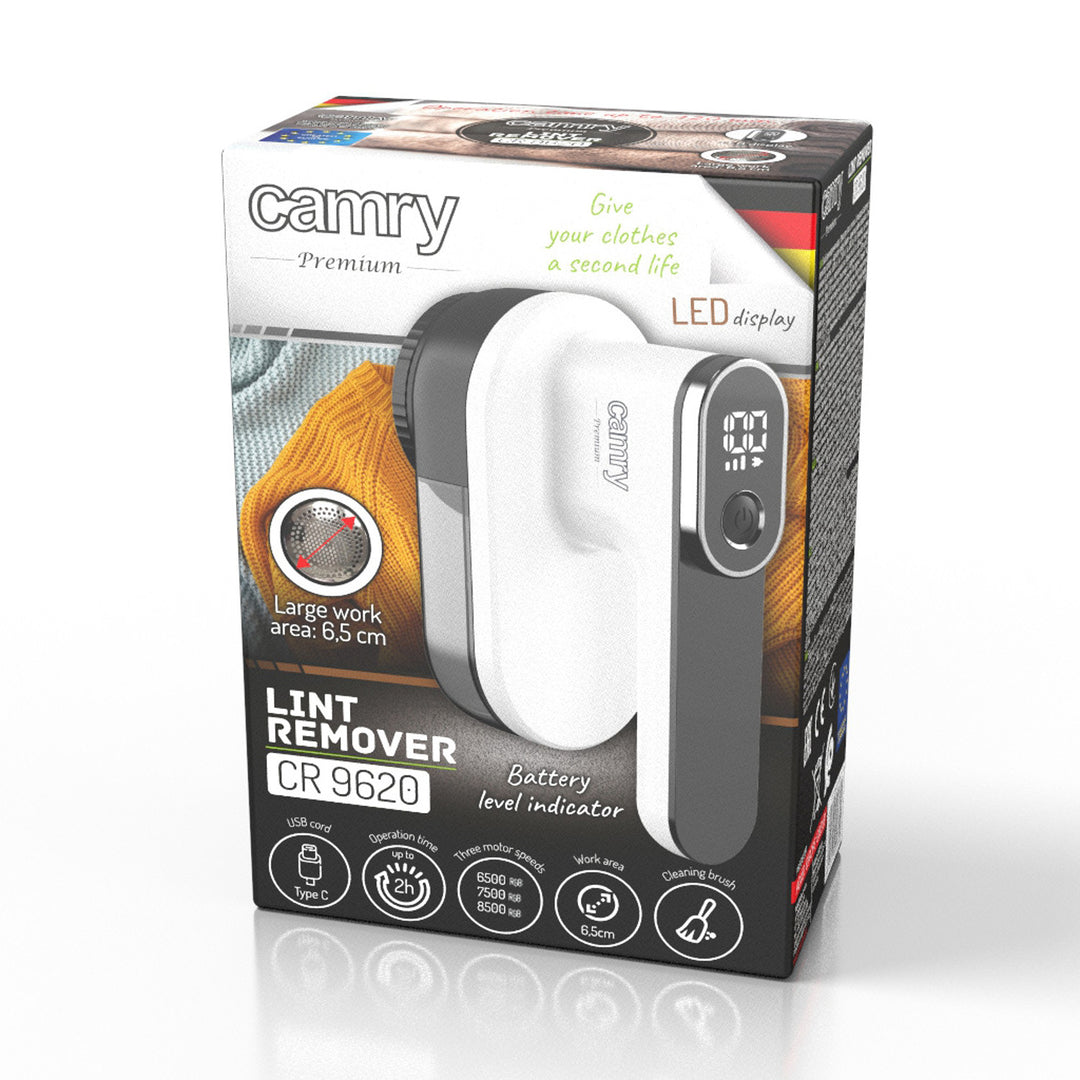 Camry Tissue-Rasierer, LCD-Display, Li-Ion-Akku, weiß und schwarz, CR 9620