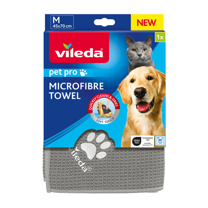 Vileda Handtuch für Haustiere, Mikrofaser, Größe M, Pet Pro