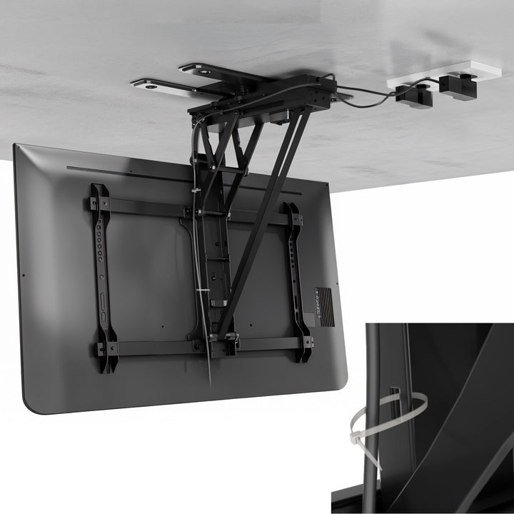 Maclean elektrische Deckenhalterung für TV, TUYA-Unterstützung, max VESA 600x400, 90st schwenkbar, 32"-75", 35kg, MC-490