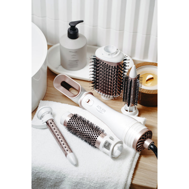 Adler 5-in-1 Lockenstab/Haartrockner 1200W, 5 Aufsätze, AD 2027
