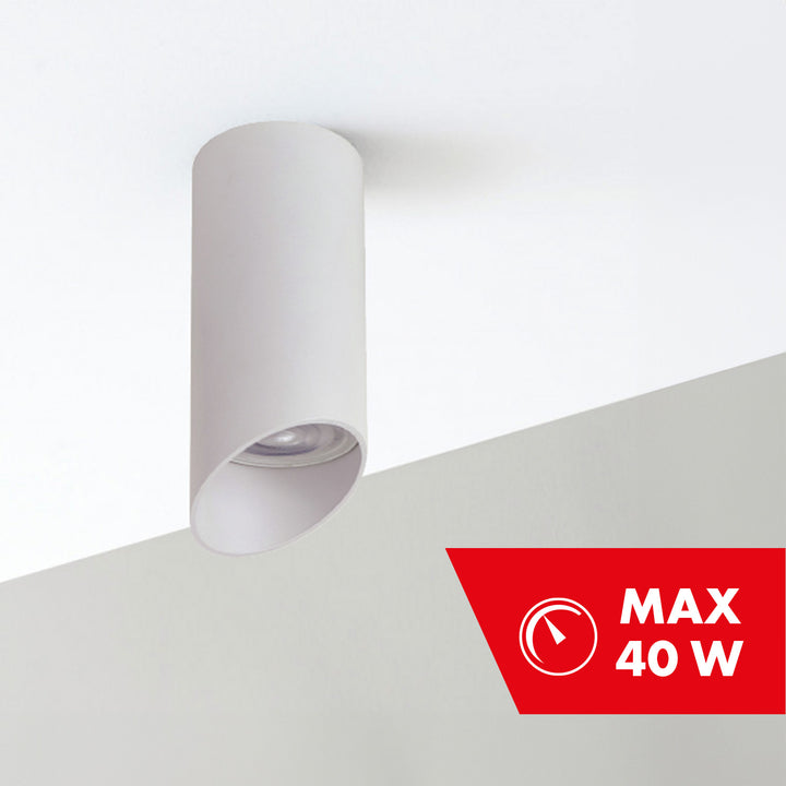 Maclean Aufbauspot / Aufbaustrahler,  rund, Aluminium, GU10, 55x130mm, weiß, MCE360 W