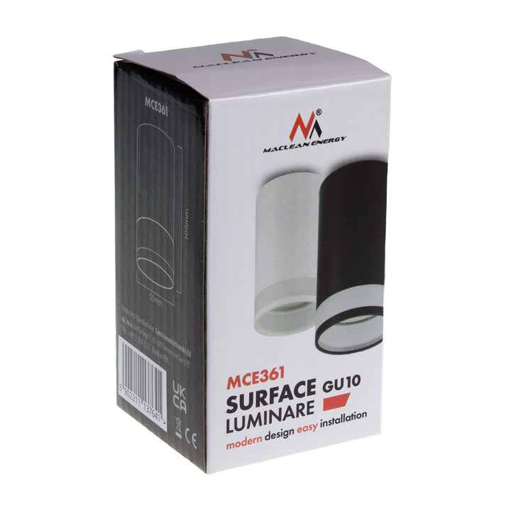 Maclean Anbauleuchte /  Spot, rund, Aluminium, GU10, 55x105mm, weiß, MCE361 W