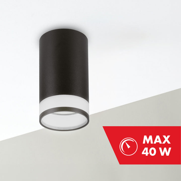 Maclean Anbauleuchte/Spot, rund, Aluminium, GU10, 55x105mm, schwarz, MCE361 B