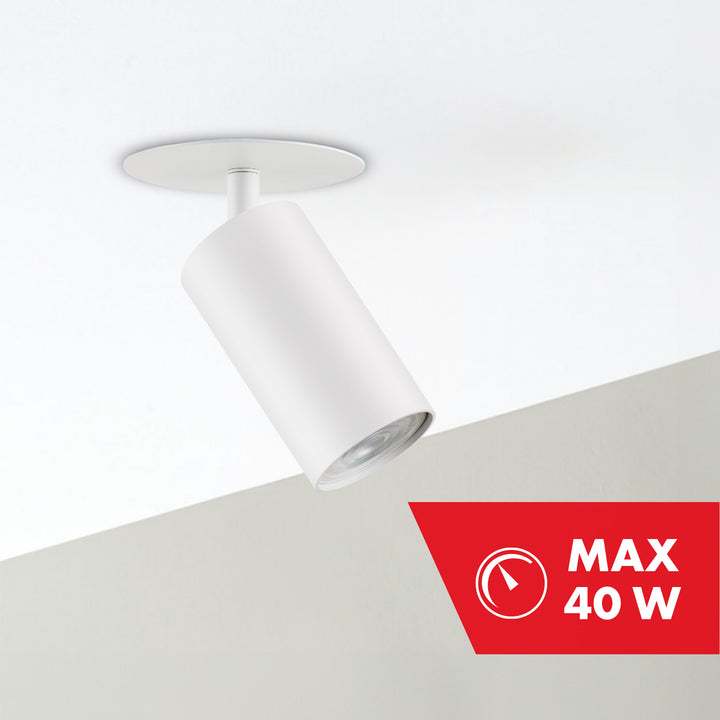 Maclean Decken Einbauleuchte Spot, rund, Aluminium, GU10, 55x100mm, weiß, MCE364 W