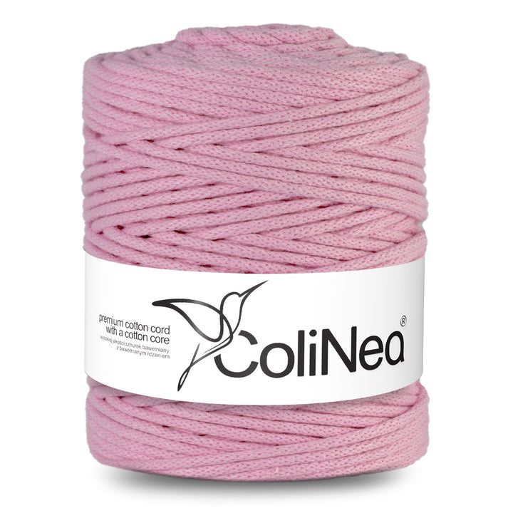 ColiNea, Baumwollkordel mit Baumwollkern, geflochten, 5mm, 200m, rosa
