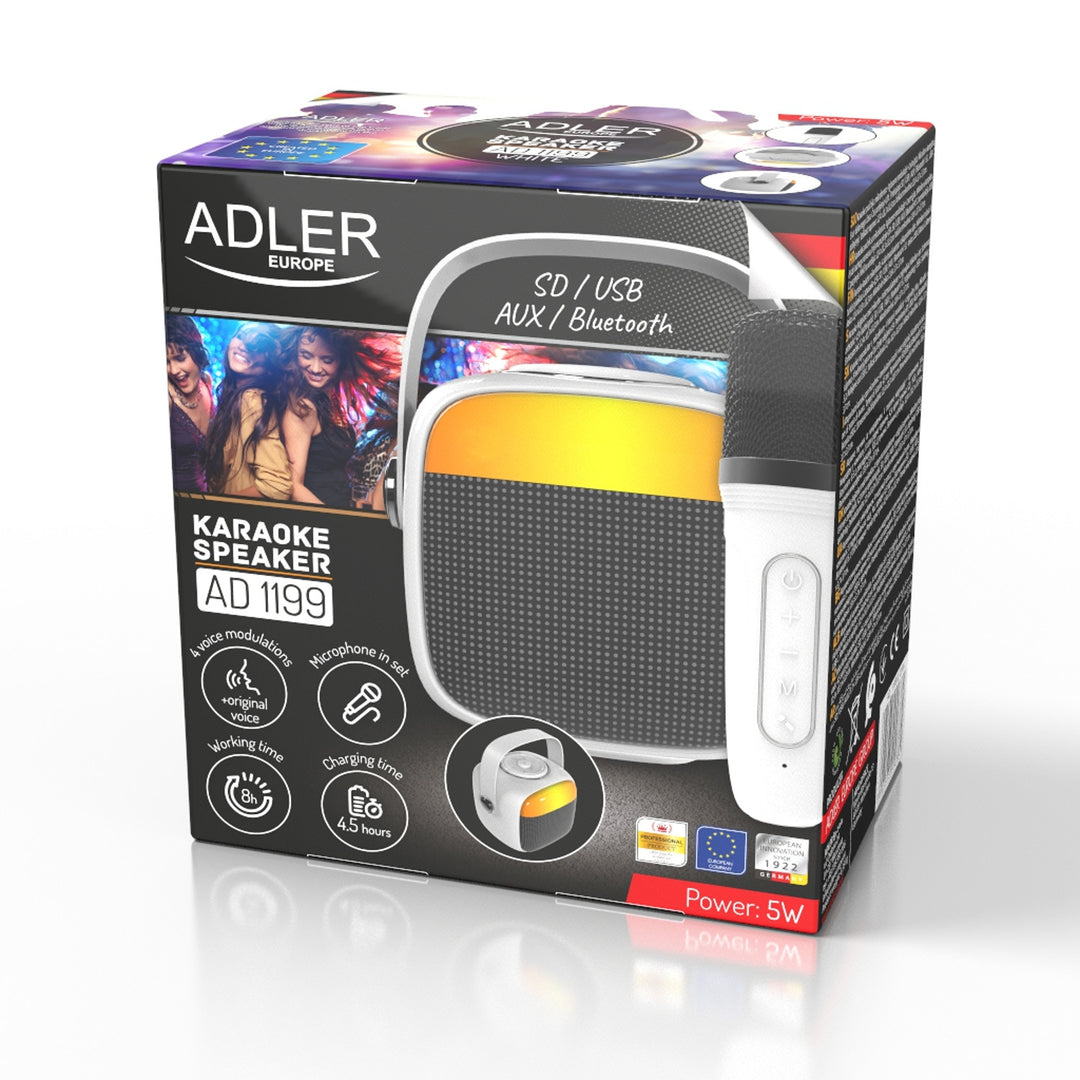 Funklautsprecher Adler, mit Mikrofon, für Karaoke, Bluetooth, AD 1199 W