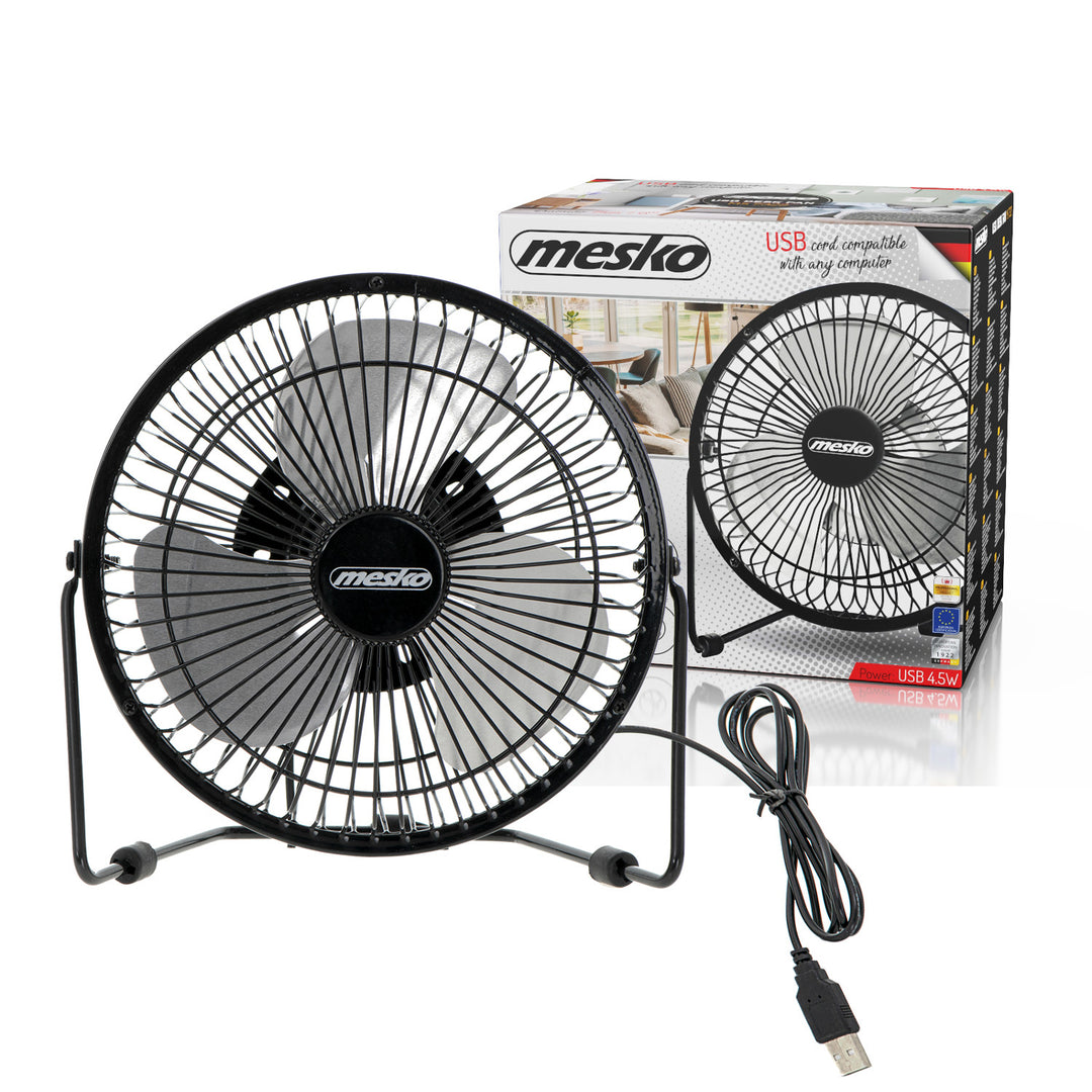 Mesko-Tischventilator, Durchmesser 15 cm, USB-Stromversorgung, vertikale Schwenkfunktion, MS 7322