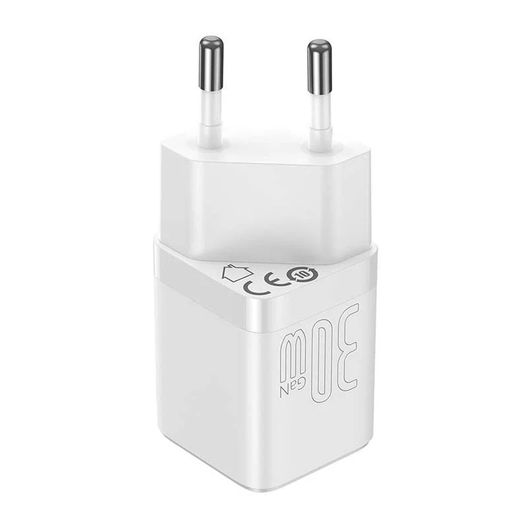 Baseus schnelles Netzladegerät, 30W, USB-C, weiß, GaN3