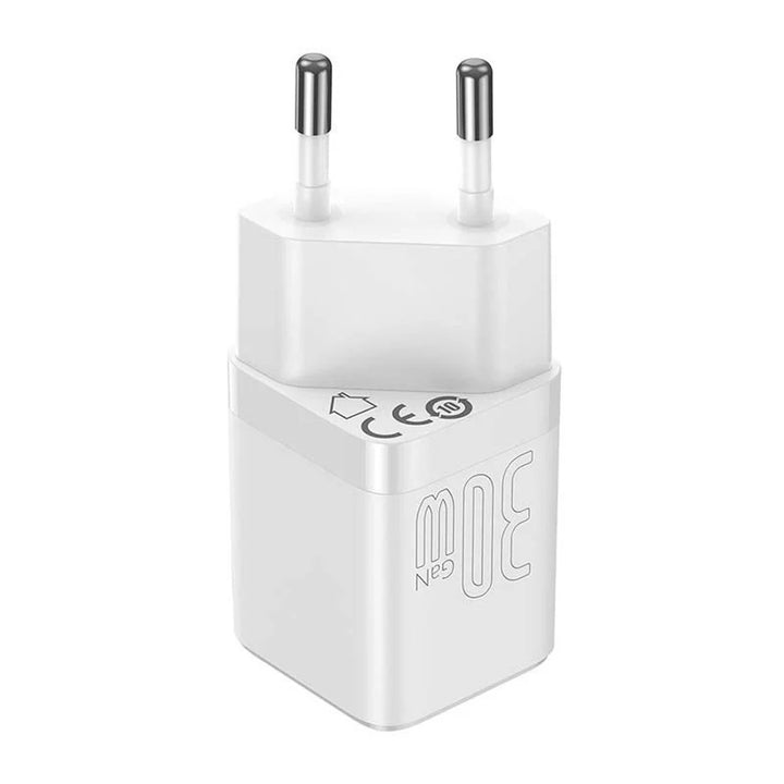 Baseus schnelles Netzladegerät, 30W, USB-C, weiß, GaN3