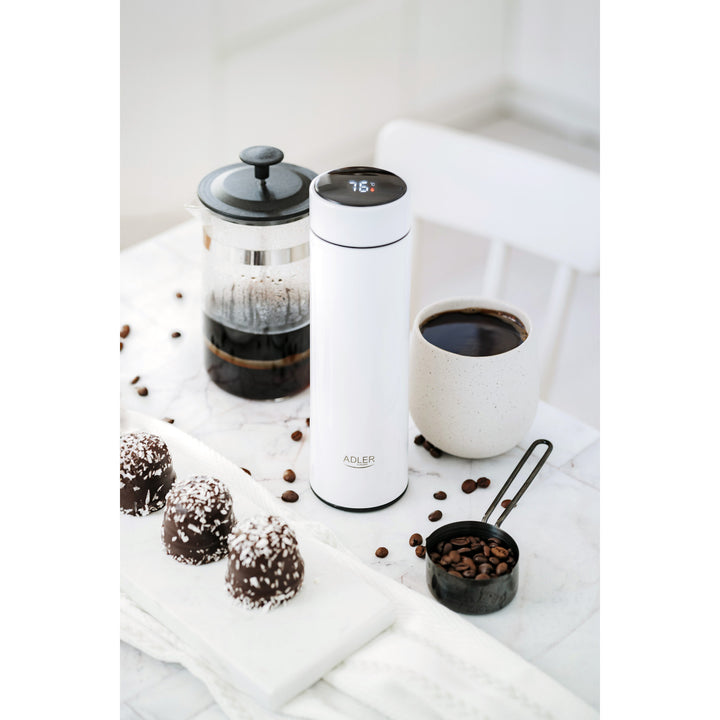 Adler Thermoskanne, LED-Touchdisplay, Fassungsvermögen 473 ml, Farbe Weiß, AD 4506