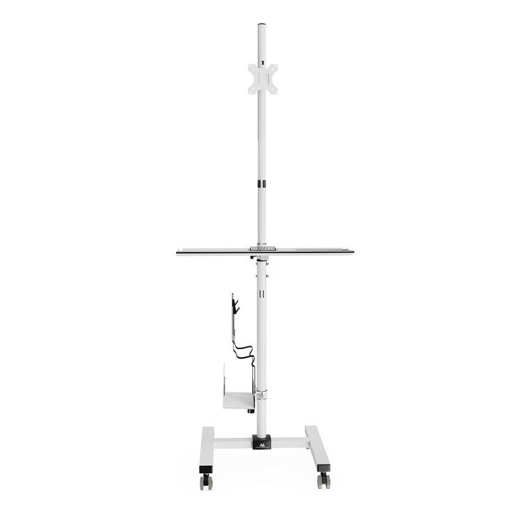 Maclean professioneller Standwagen, mobiler Computerarbeitsplatz auf Rädern, max 17"-32", max 20kg, MC-793