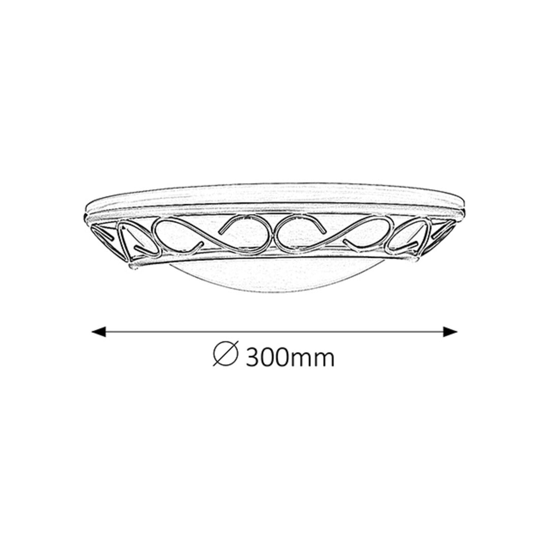 Rabalux Halbplafond, Metall, Alabaster-Glasschirm, E14-Fassung, Athen