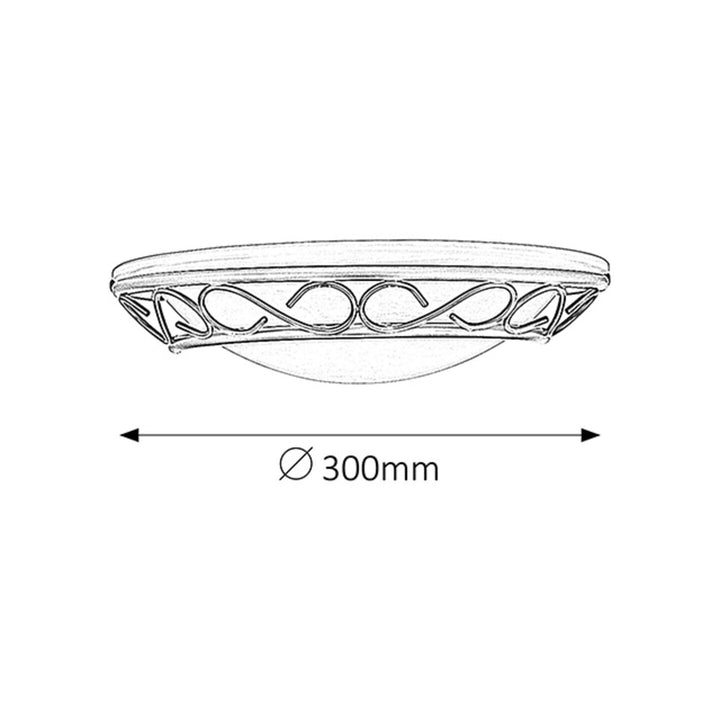 Rabalux Halbplafond, Metall, Alabaster-Glasschirm, E14-Fassung, Athen