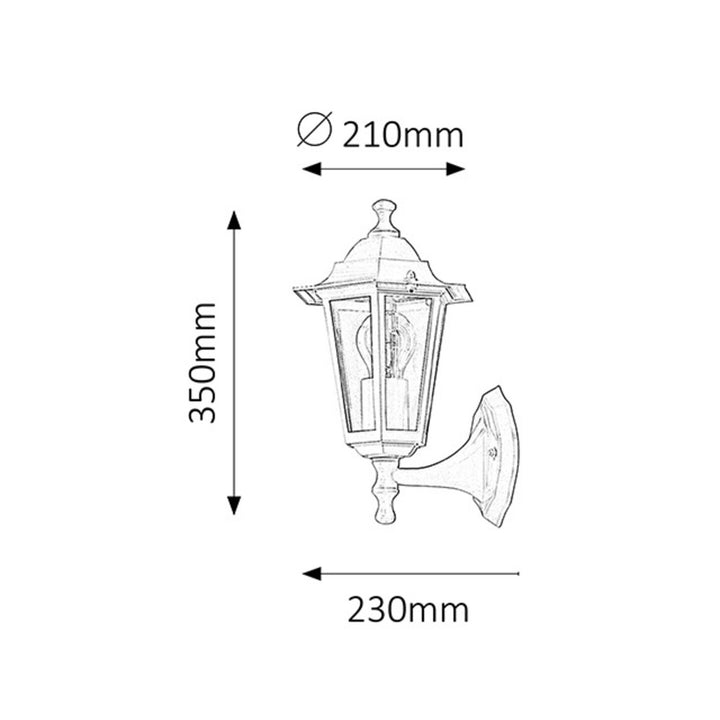 Rabalux Wandleuchte, außen, IP43, E27, max 60W, weiß, Velence