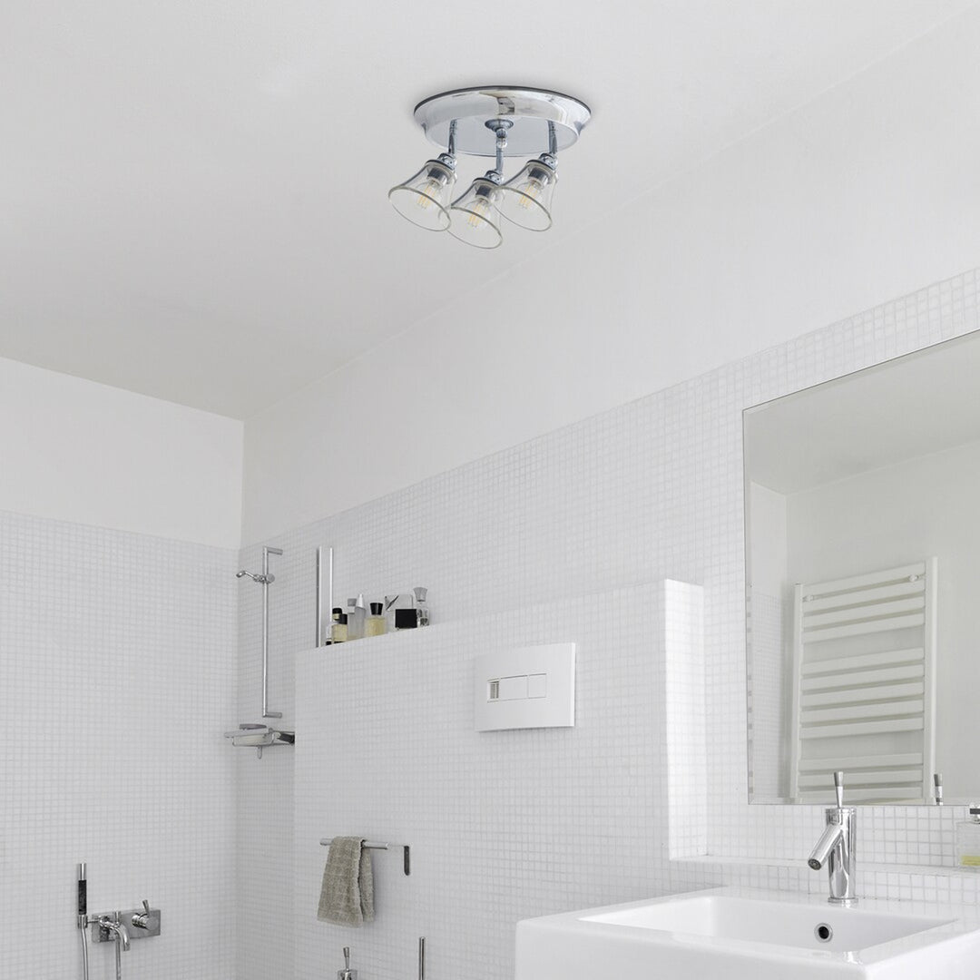 Rabalux Deckenleuchte, Badezimmer, IP44, 3 Steckdosen E14, max 40W, Chrom, Antoine