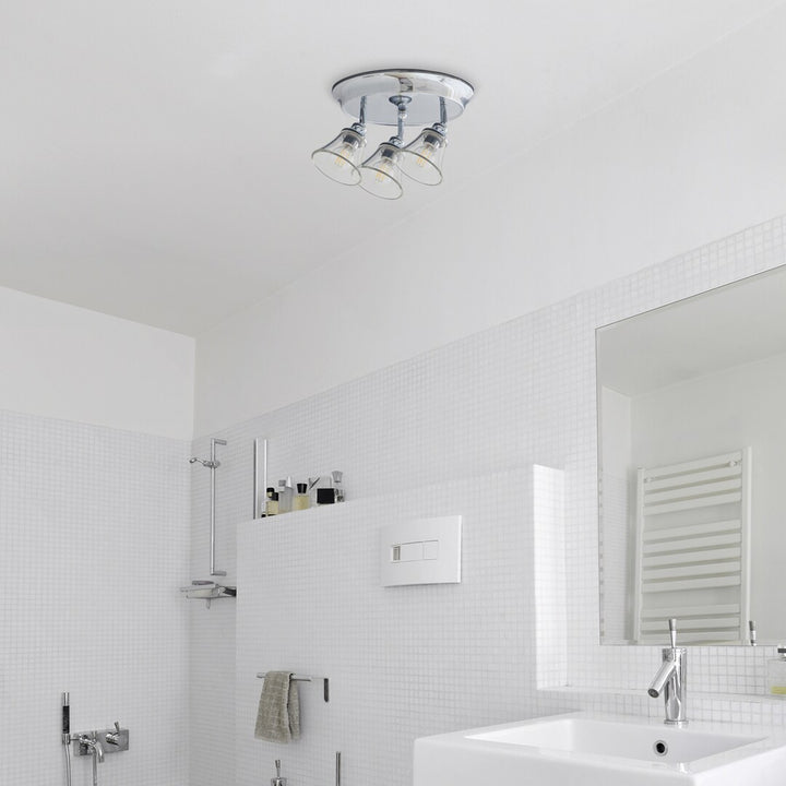 Rabalux Deckenleuchte, Badezimmer, IP44, 3 Steckdosen E14, max 40W, Chrom, Antoine