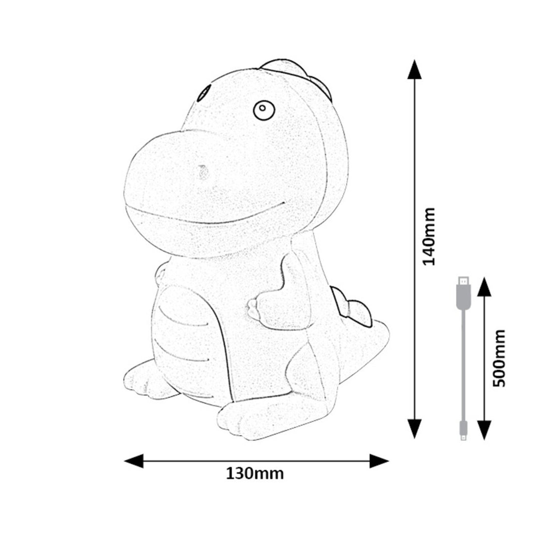 Rabalux Kinderlampe, Dinosaurier, LED RGB, warmweiß, IP20