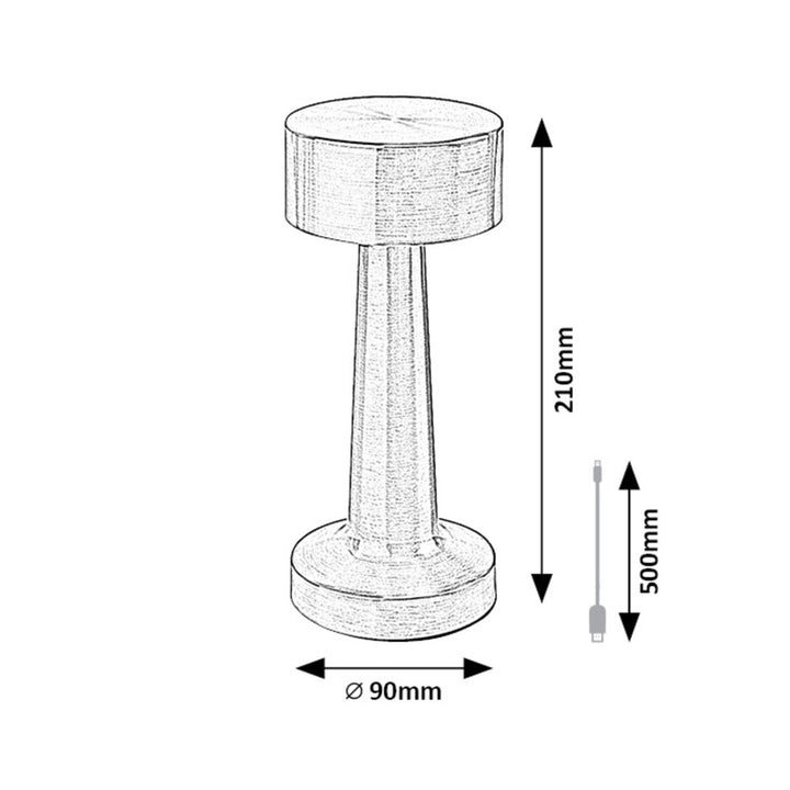 Rabalux Tischleuchte, 2.7W LED, 40lm, 1200mAh Akku, Senan