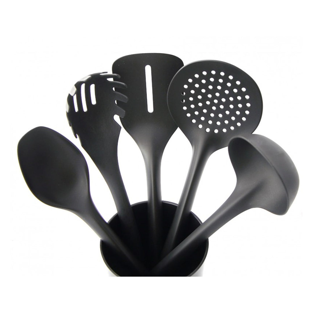 Set aus 5 Küchenwerkzeugen + 15 cm Behälter schwarz Practic Handy