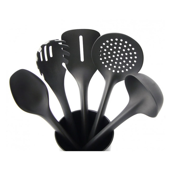 Set aus 5 Küchenwerkzeugen + 15 cm Behälter schwarz Practic Handy