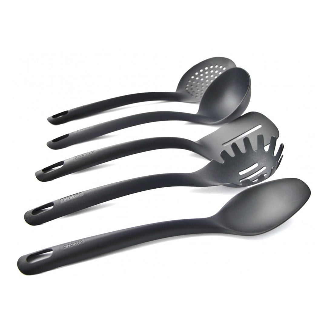 Set aus 5 Küchenwerkzeugen + 15 cm Behälter schwarz Practic Handy