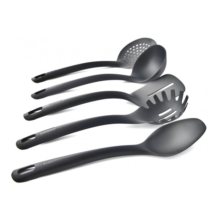 Set aus 5 Küchenwerkzeugen + 15 cm Behälter schwarz Practic Handy