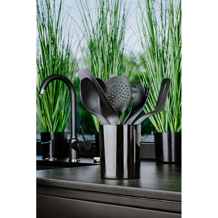 Set aus 5 Küchenwerkzeugen + 15 cm Behälter schwarz Practic Handy