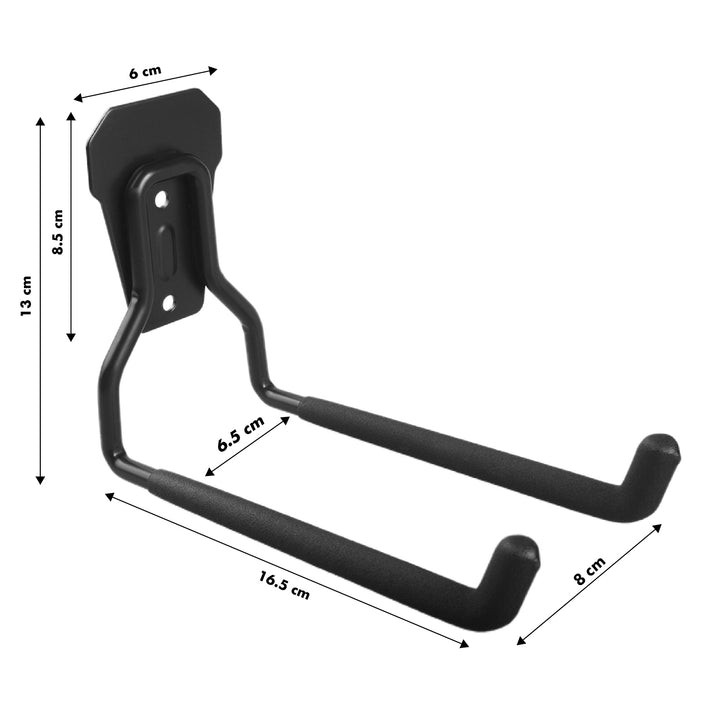 Maclean Garagenwandhalterung, für Reifen, Gartengeräte, Leiter, Gartenschläuche, Stahl, max. Belastung 35kg, MC-439 + MC440