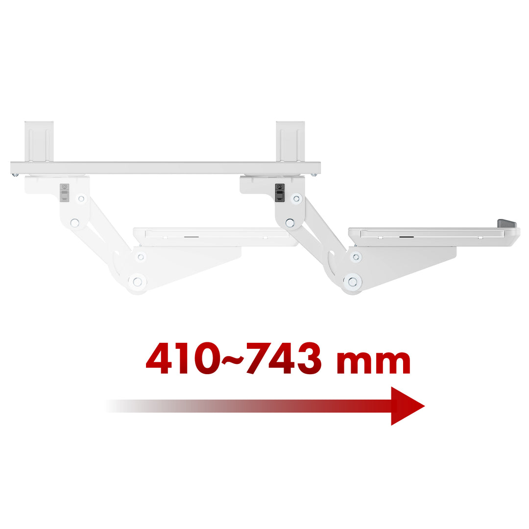 Maclean Untertisch-Tastaturablage verstellbar, max. 5kg, weiß, MC-156 W
