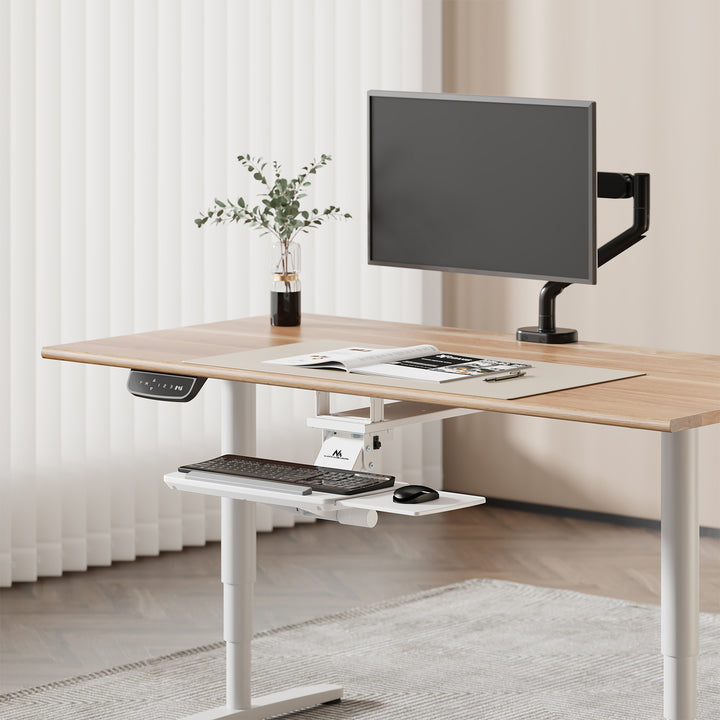 Maclean Untertisch-Tastaturablage verstellbar, max. 5kg, weiß, MC-156 W